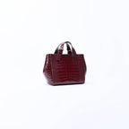 ASIA MINI PATENT CROCO PRINT BURGUNDY