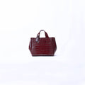 ASIA MINI PATENT CROCO PRINT BURGUNDY