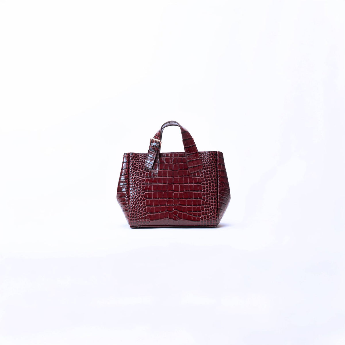 ASIA MINI PATENT CROCO PRINT BURGUNDY