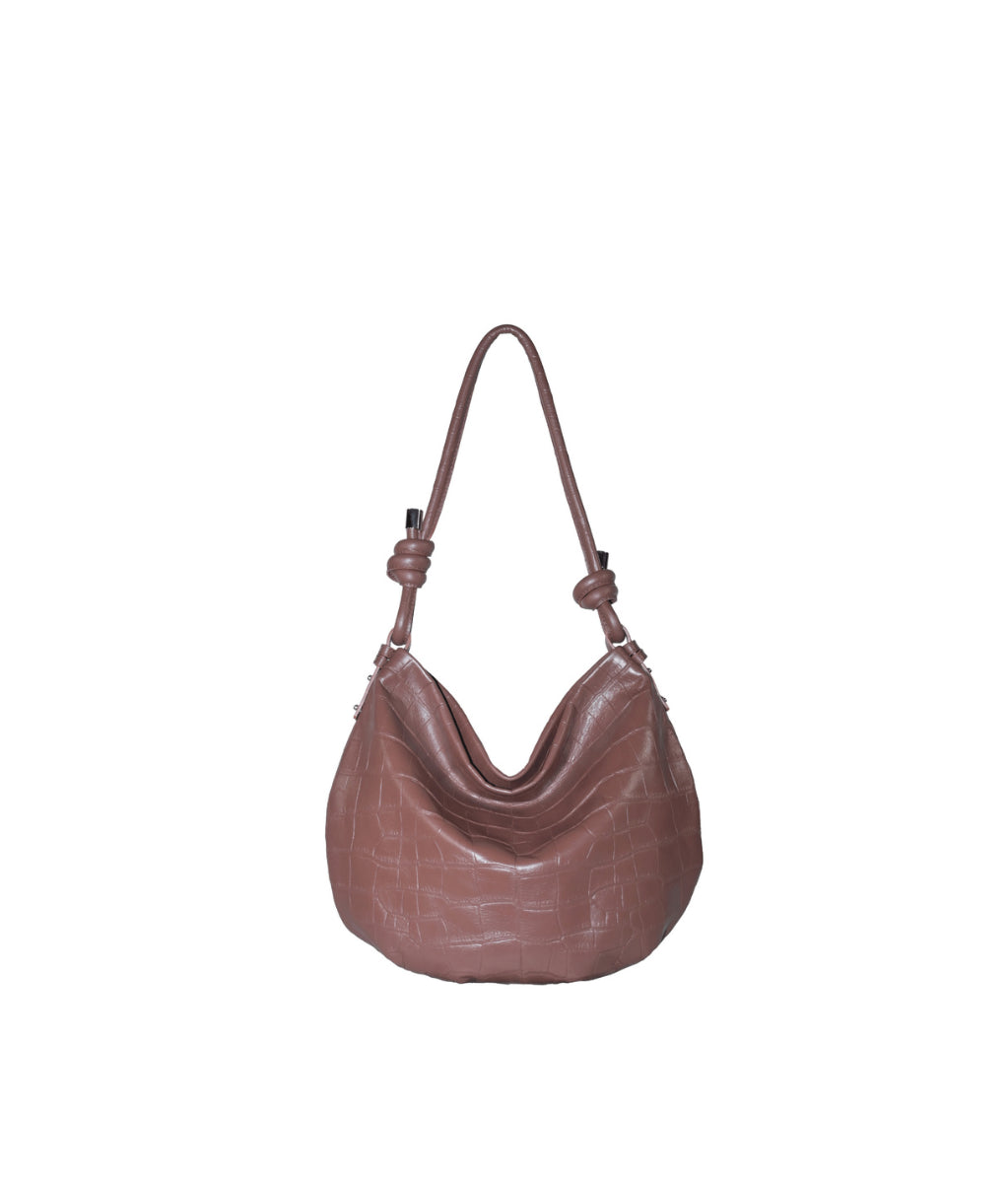 MADDIE CROCO-PRINT CHOCOLATE