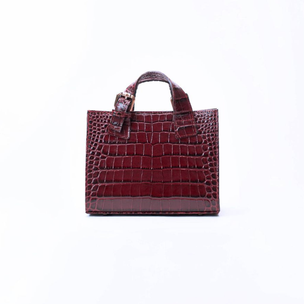 SIA PATENT CROCO PRINT BURGUNDY