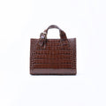 SIA PATENT CROCO PRINT BROWN