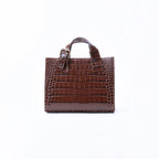 SIA PATENT CROCO PRINT BROWN