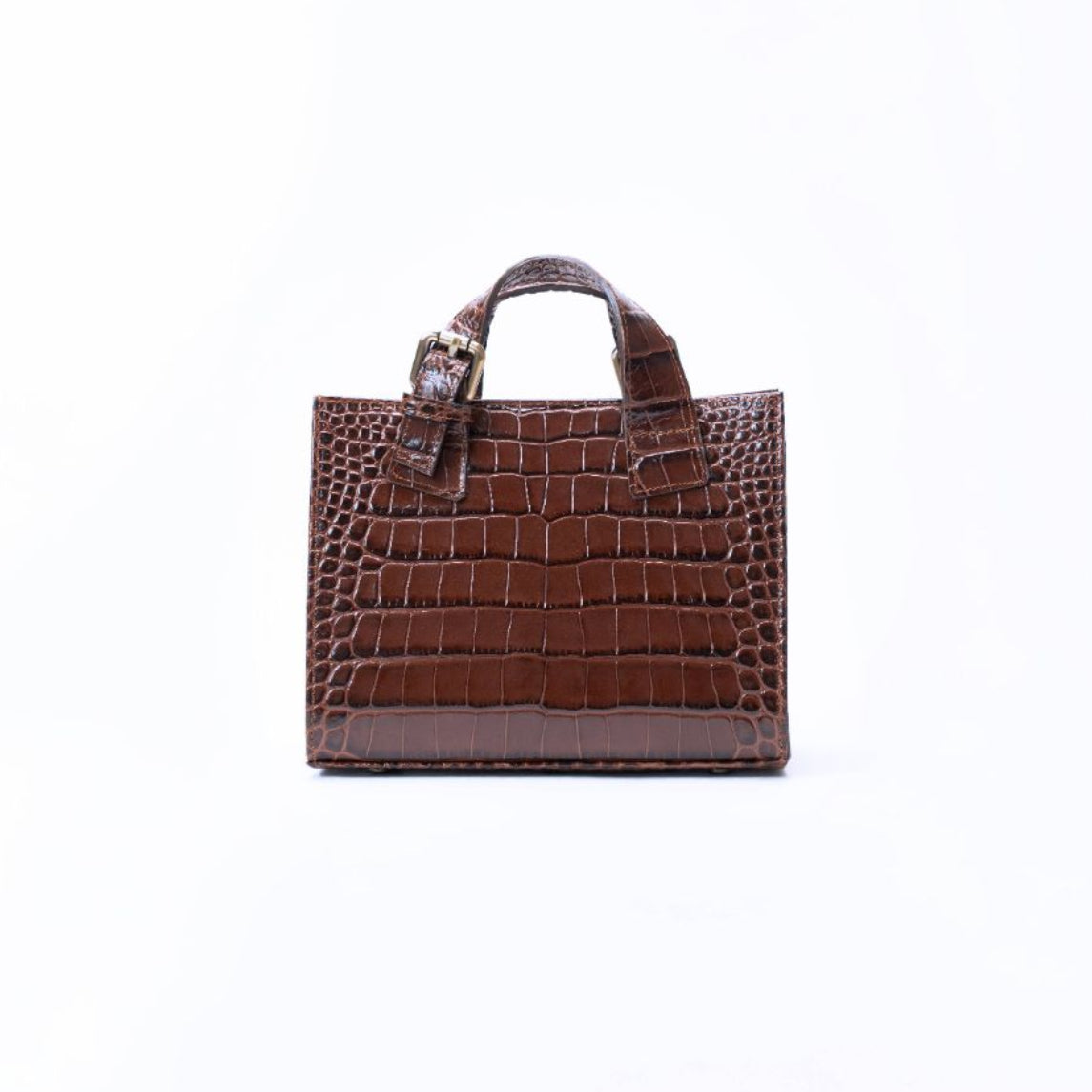 SIA PATENT CROCO PRINT BROWN