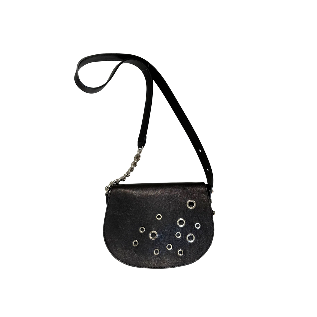 JULIA FULL LEATHER BLACK & SILVER