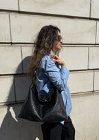 CONNIE EMBOSSED WOVEN BLACK